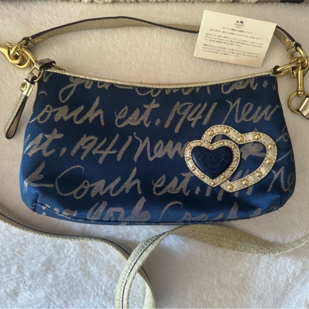 SOLD LIVE! RARE Coach 2012 Blue Satin Canvas 1941 Shoulder/Crossbody Bag - NWOT - Picture 2 of 9